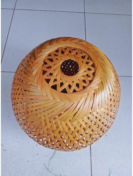 Đèn cầu mây tre đan 2 lớp