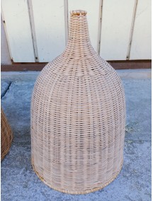 Đèn mây tre đan màu nâu -hình chuông - cổ chai