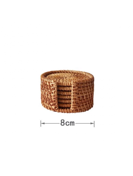 Đế lót ly mây đan d-8cm